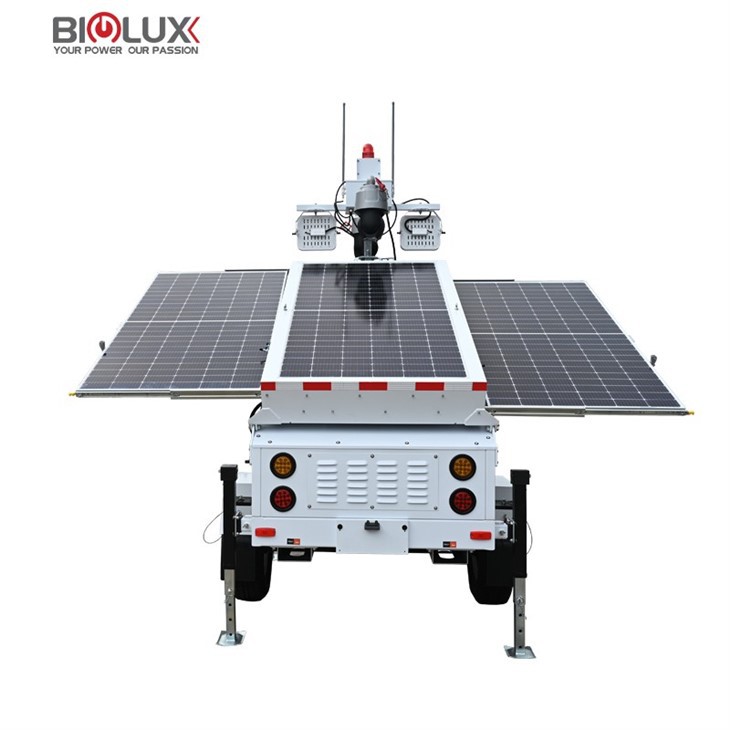 Mobile Solar Trailer With Starlight Surveillance Camera