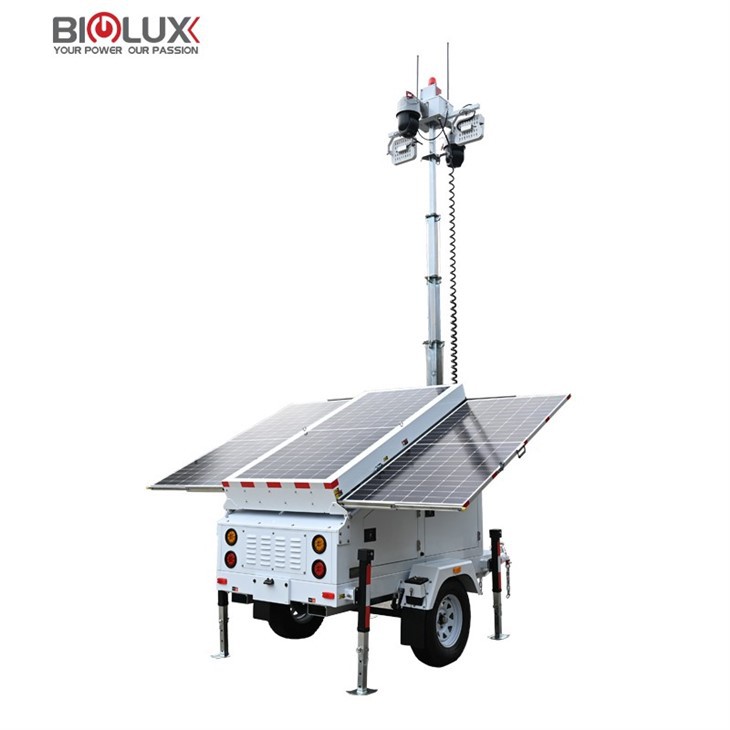 Mobile Solar Trailer With Starlight Surveillance Camera
