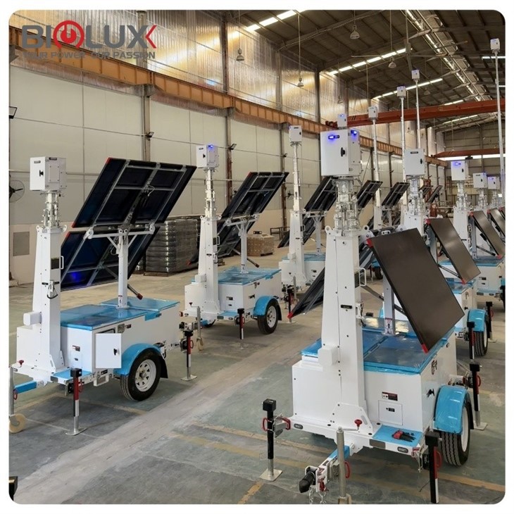 Solar Mobile CCTV Trailer Off-grid Security Tower
