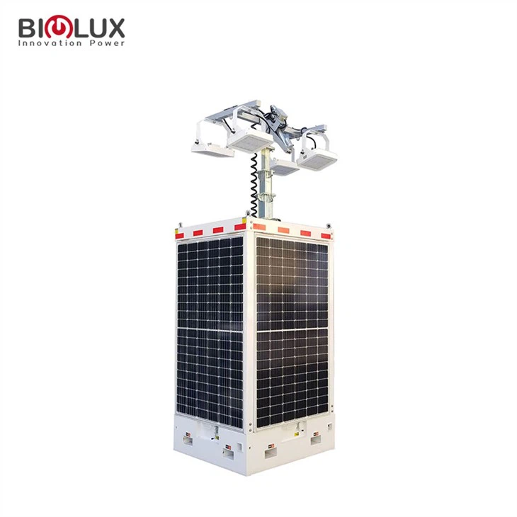 Iluminação Solar Móvel de Mastro Telescópico Hidráulico