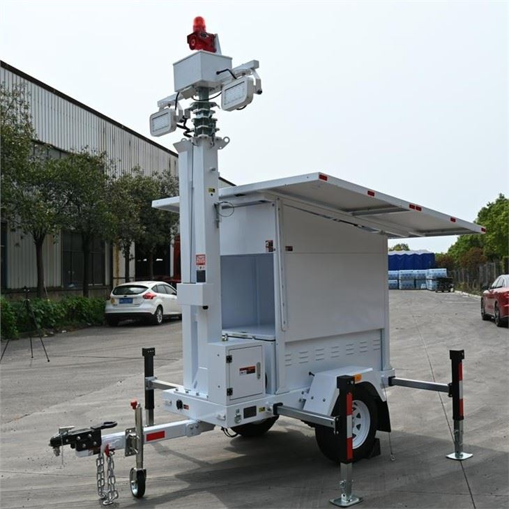 mobile solar light tower with speaker