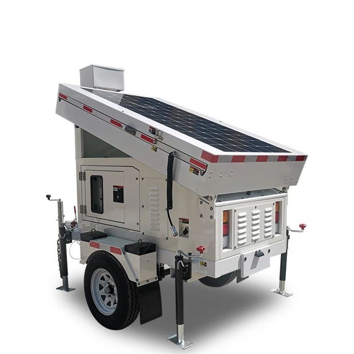 Surveillance Cctv Cameras With Mobile Solar Generator Trailer